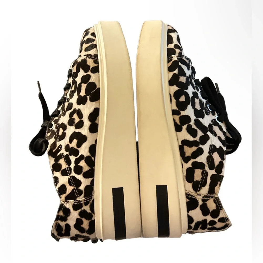 Linea Paolo Kendra Platform Sneaker Real Calf Hair Lace Up Shoes